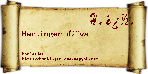 Hartinger Éva névjegykártya